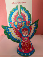 Christmas Paper Angel cut out card