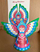 Christmas Paper Angel cut out card